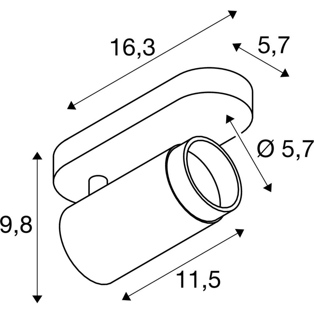 Aufputz-Spot Grip! L weiß mit schwarzem Ring SLV 4024163304443
