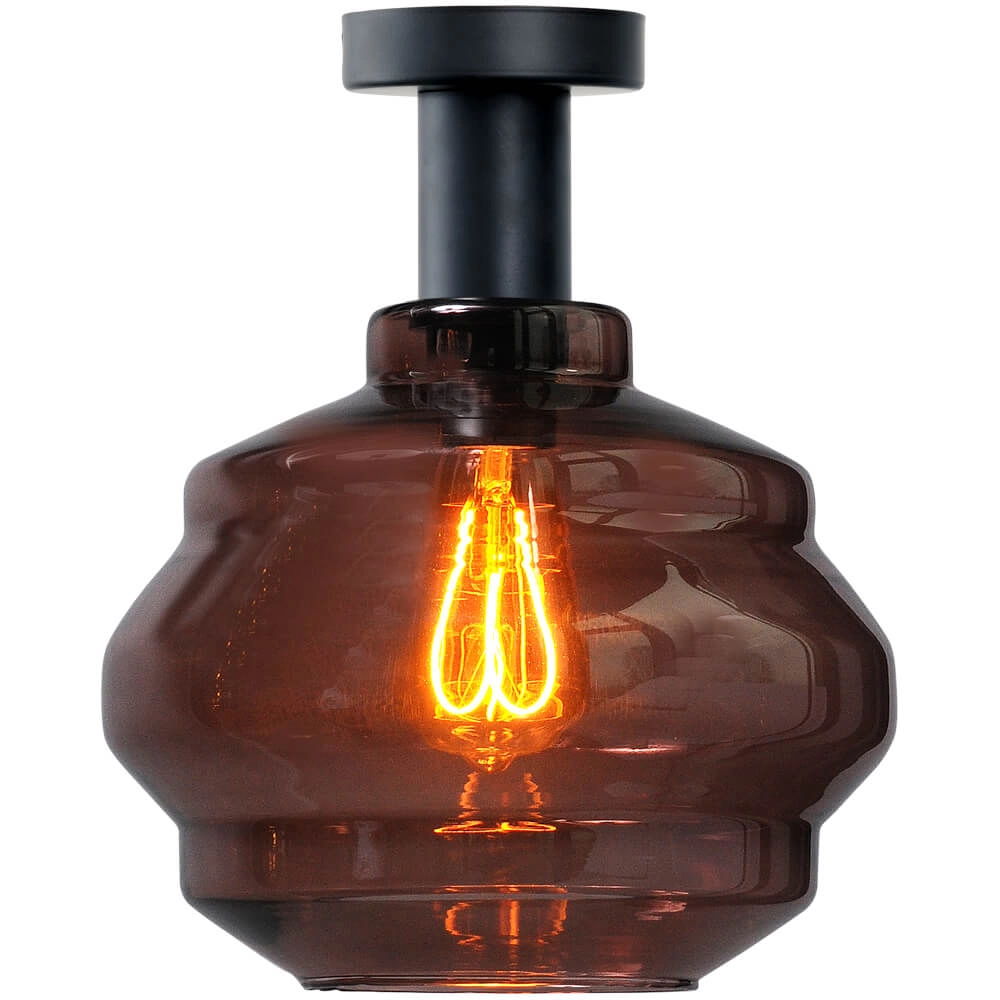 Deckenleuchte - Ø 24cm - Porto mit Kugel rotem Glas