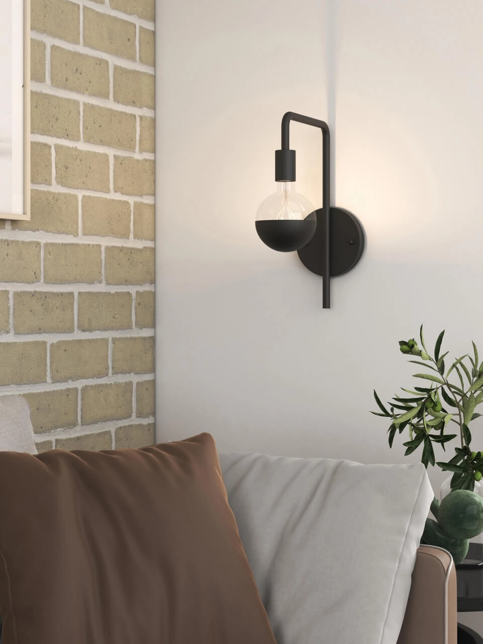 Schwarze Wandlampe U-line Circle 8712879150954
