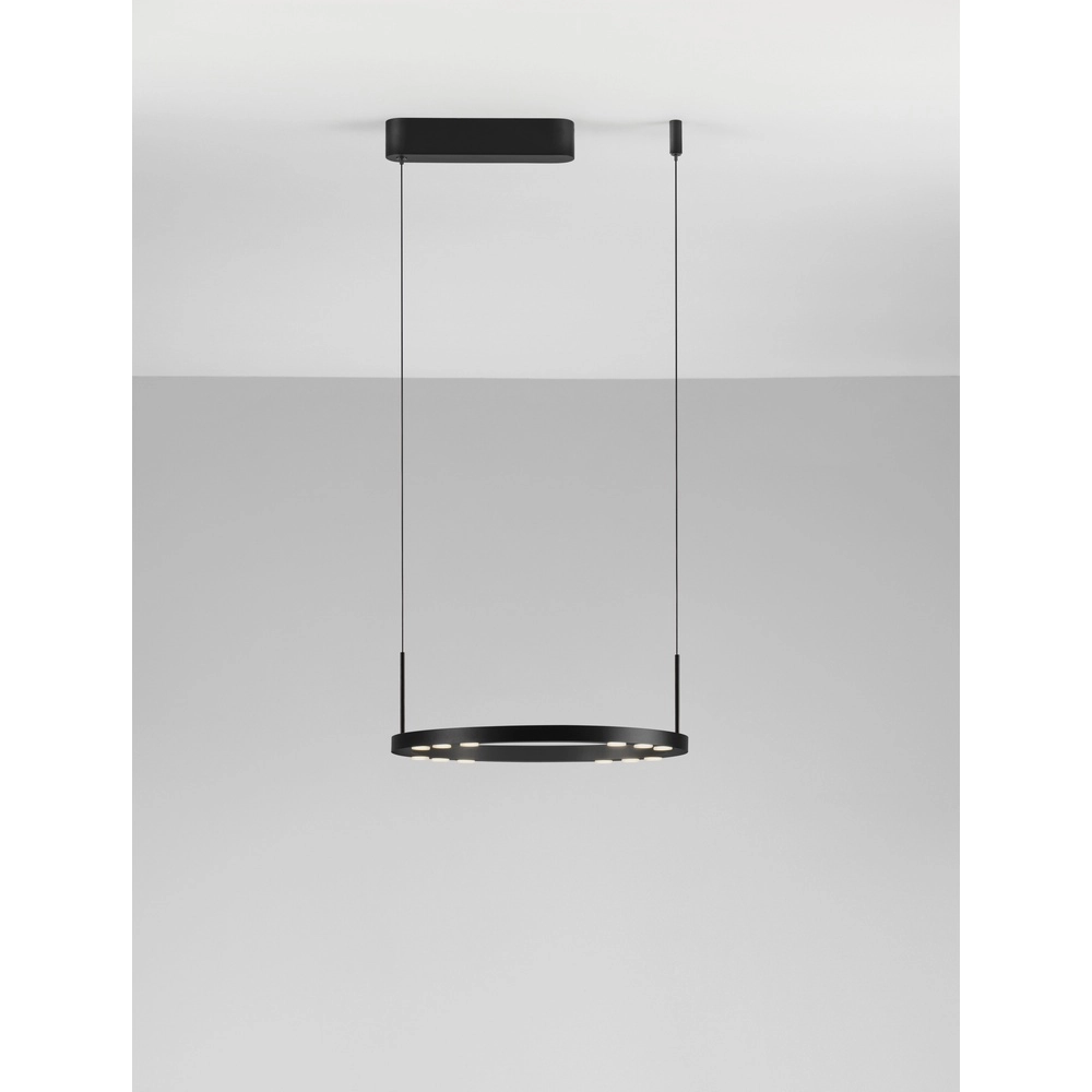 Schlanke Pendelleuchte Lunette schwarz Ø 40cm Lyora 5212017465184
