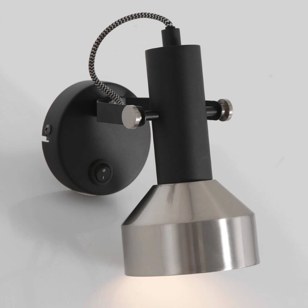 Schwarz mit Wandleuchte aus Edelstahl Acier Steinhauer 8712746151442