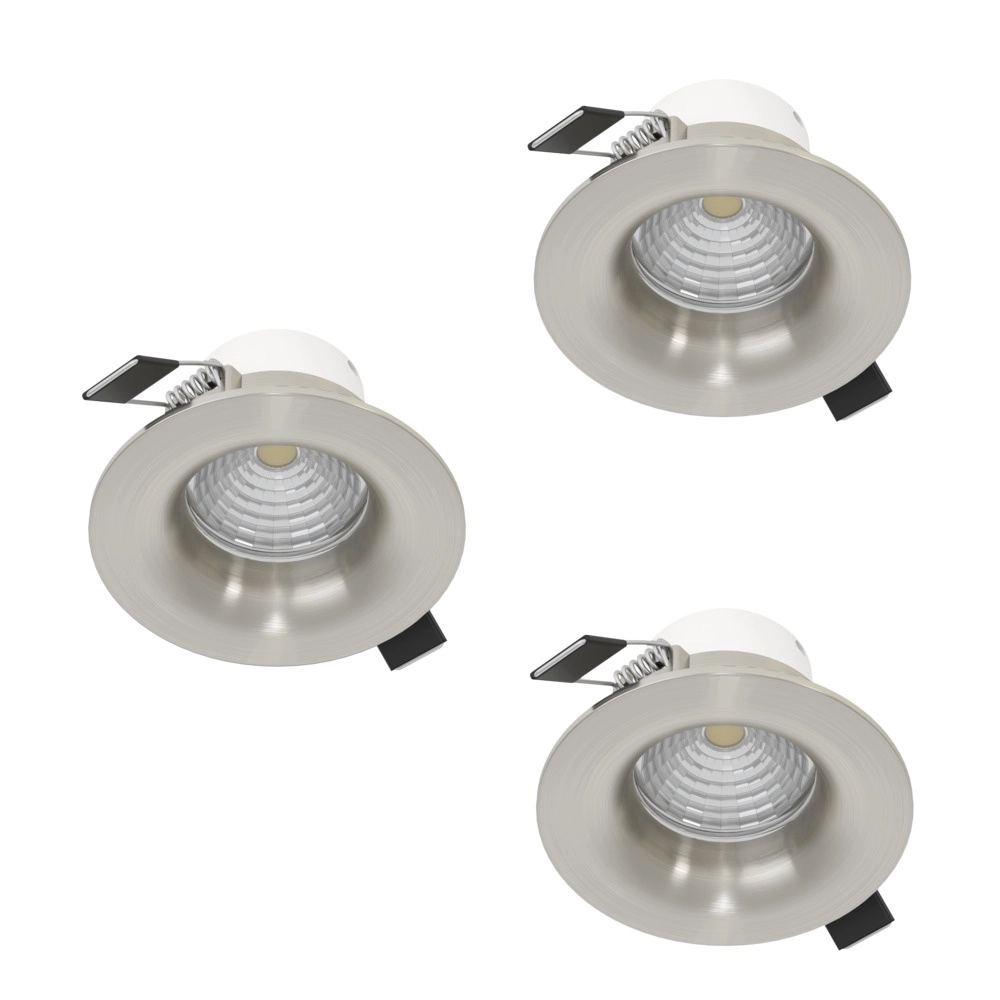 Set mit 3 Einbaustrahlern Saliceto nickel Ø 8,8cm - 4,8W