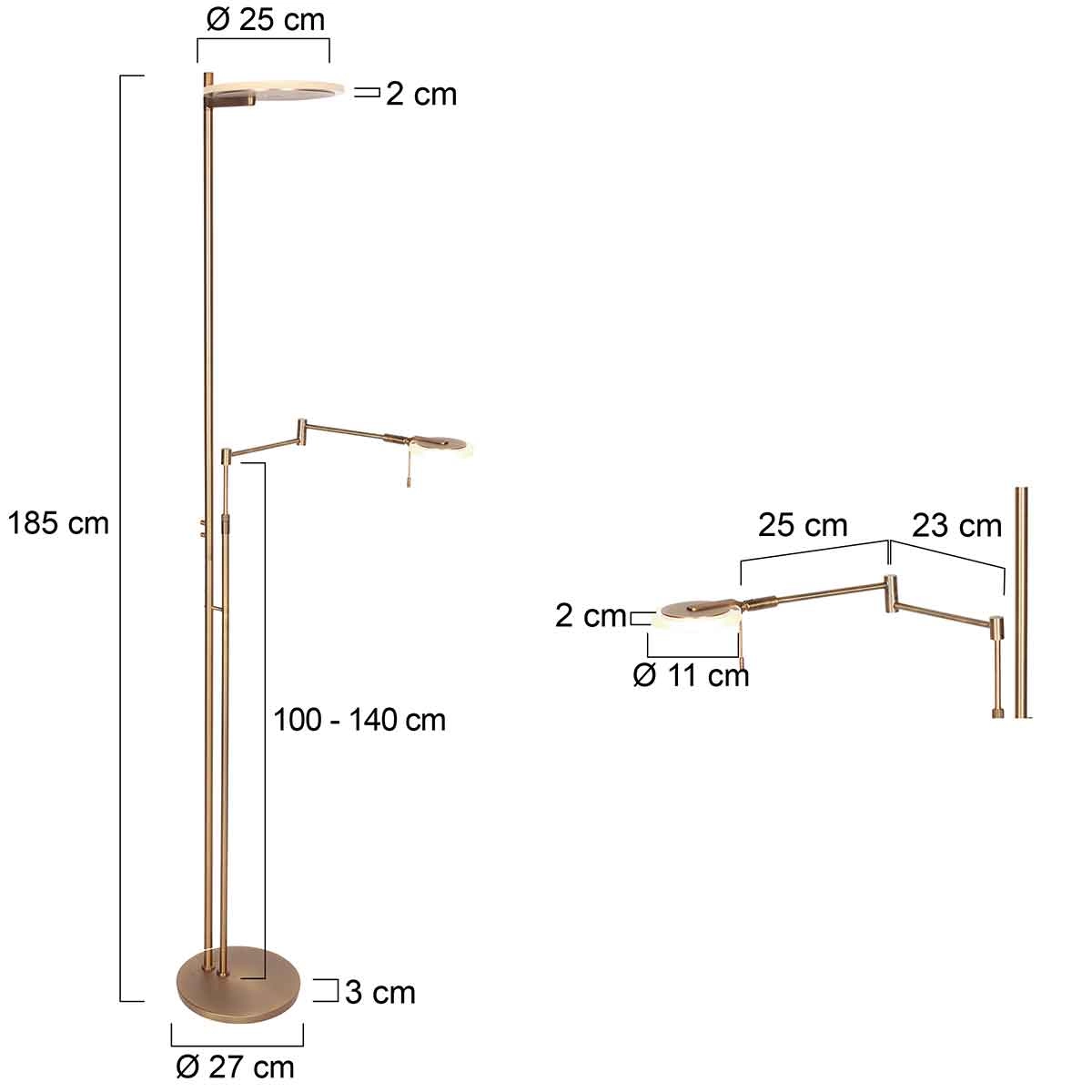 Leselampe 2-flammig Turound Design Bronze Steinhauer 8712746170993