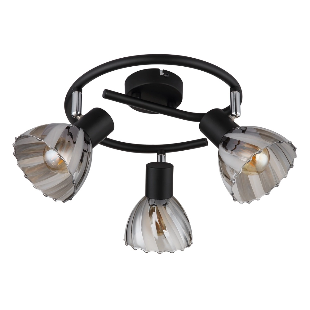 Deckenlampe 3-Leuchten Zachery Schwarz Globo 9007371525508