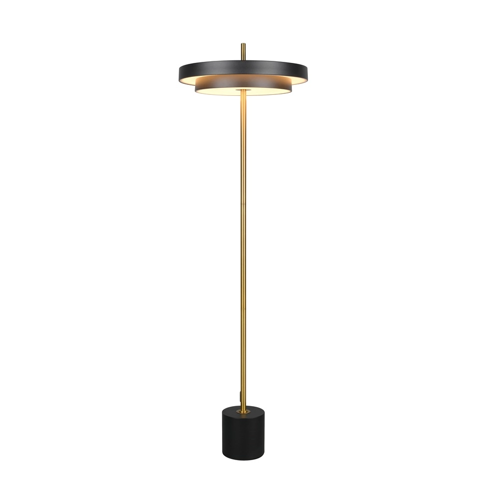 Moderne Stehleuchte Keaton schwarz mit gold Trio 4017807655926