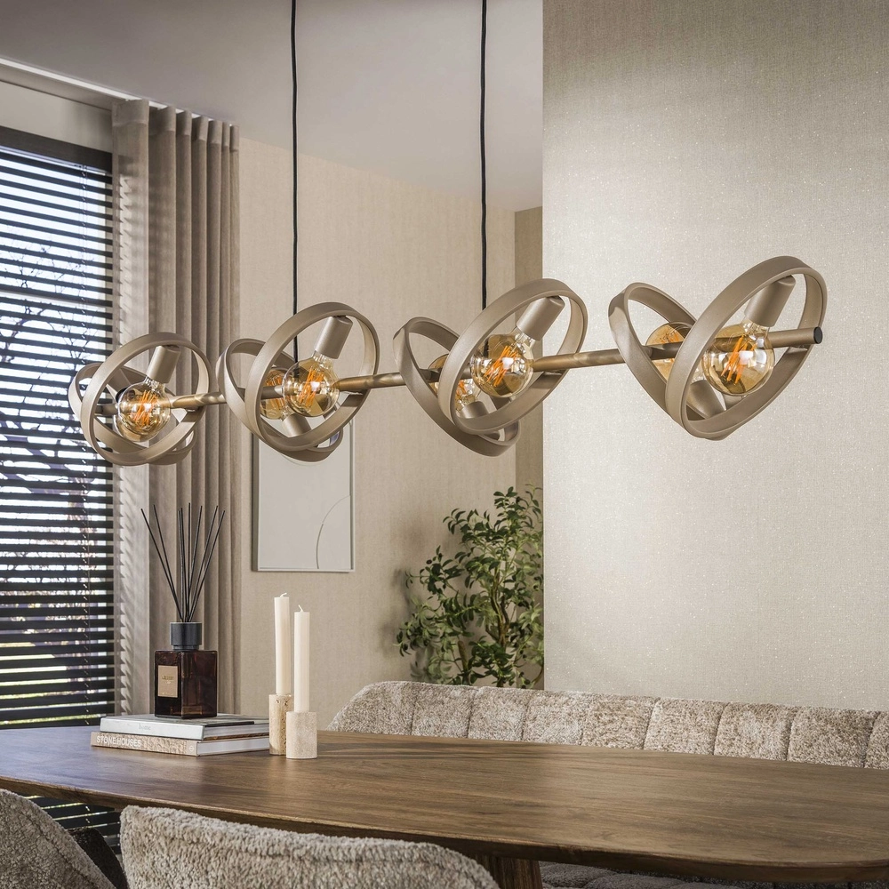 8-Ringe-Pendellicht-Esstisch Hover Sand – Ø 26 cm Lyora 8716803513372