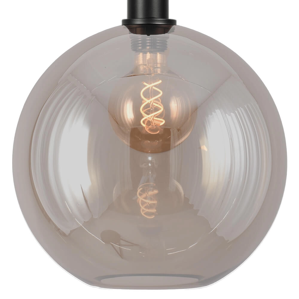 Hängelampe Ø 30cm Bella 2 Schwarz mit goldenem Glas Masterlight 8718121334318
