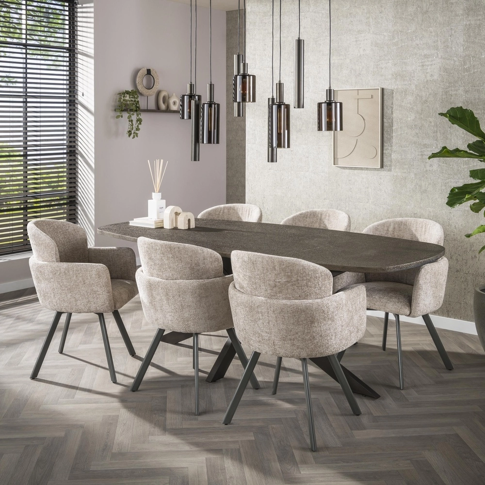 Esstisch-Pendellampe Sepiora Sienabraun – dunkles Glas – mit Anhängern Lyora 8716803513464
