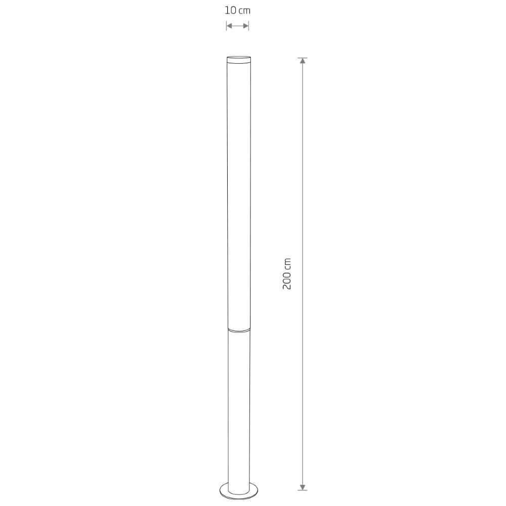 Schlanke Gartenleuchte Mia L LED 200cm Lyora 5903139113755