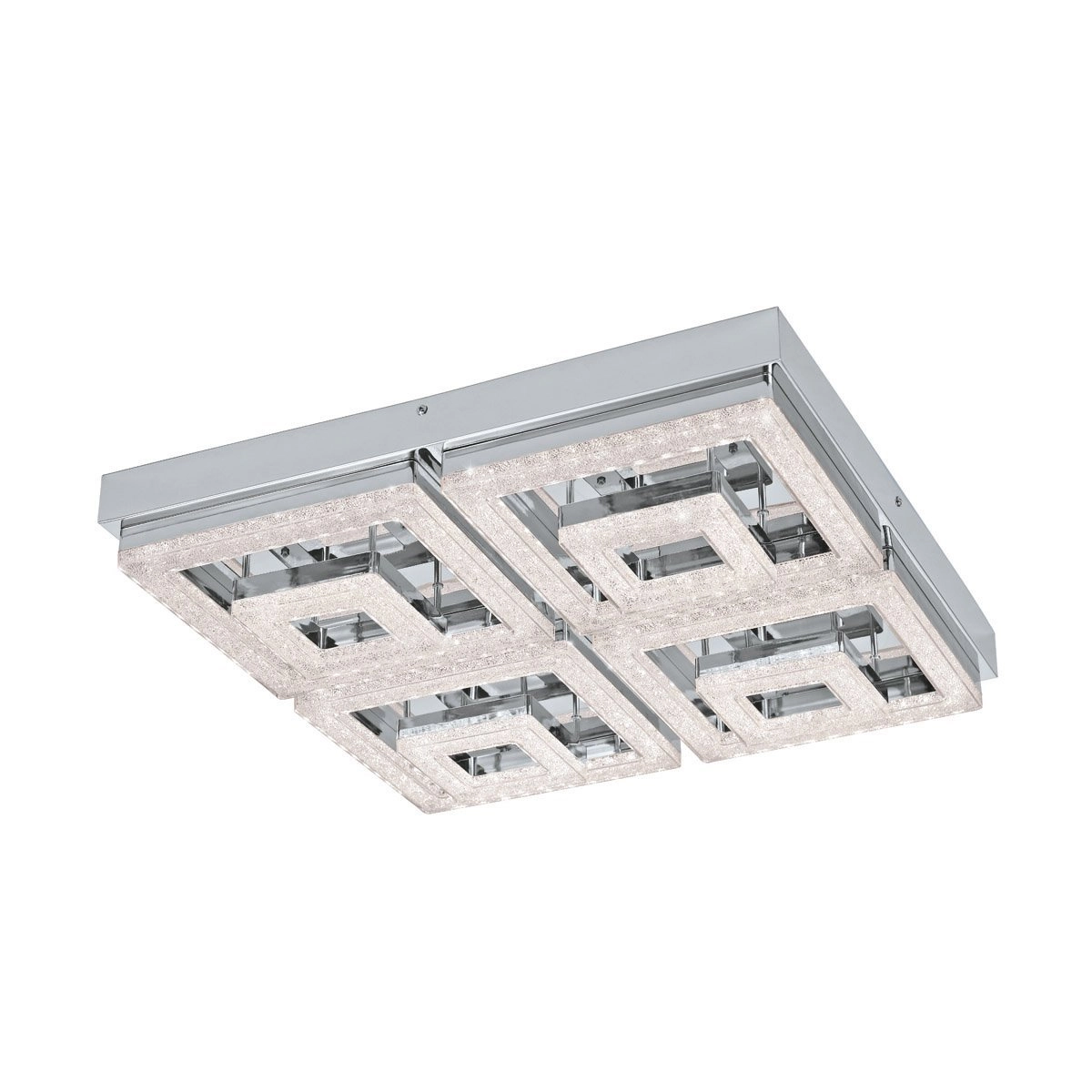 LED-Deckenlampe Fradelo 48 W – 3000 K – 52 cm Chrom mit Kristall