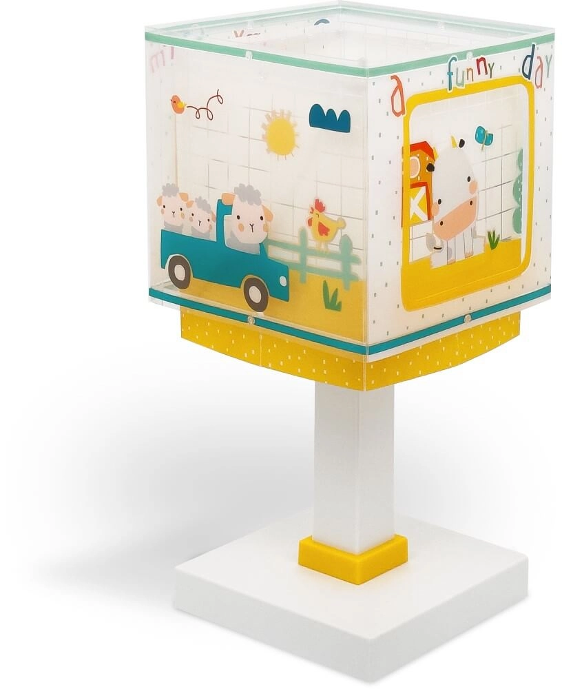Kinderzimmer-Tischlampe My Farm gelb mit weiß