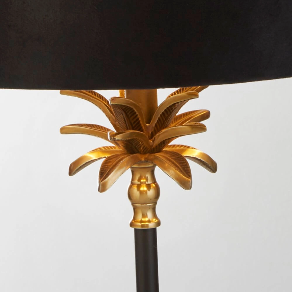 Tischlampe Palm schwarz mit schwarzer Kapuze Searchlight 5053423257389