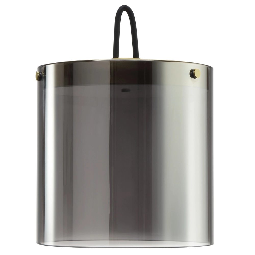 Tischlampe Lumeo Messing mit Rauchglas Ø 20cm Brilliant 4004353463600