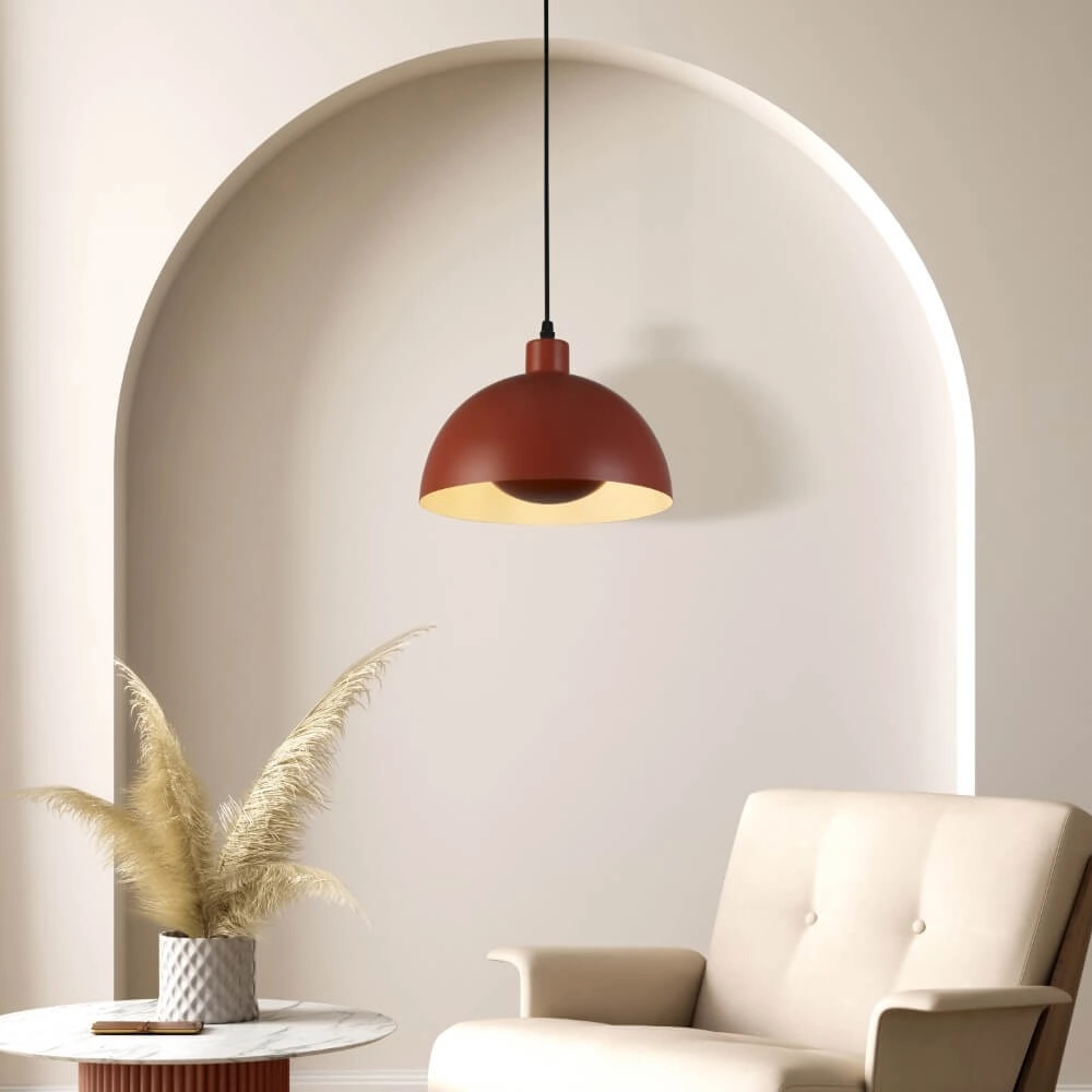 Orange Pendelleuchte Mars Schirm 31cm hoch Searchlight 5053423274317