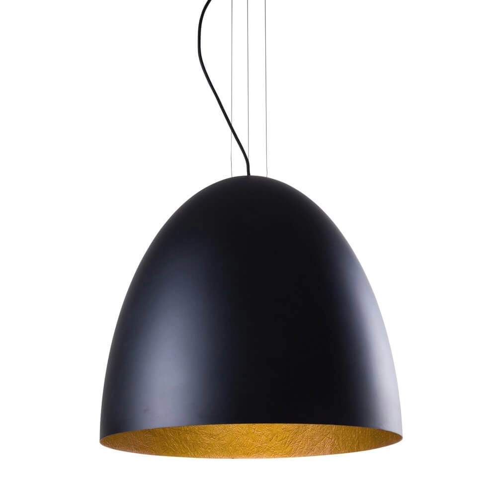 Schwarze Hängelampe Egg L Ø 55cm