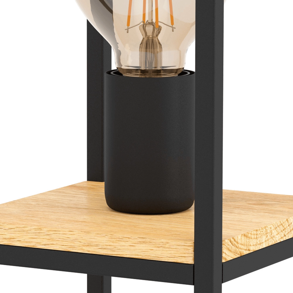 Tischlampe Libertad schwarz mit Holz Eglo 9002759997977