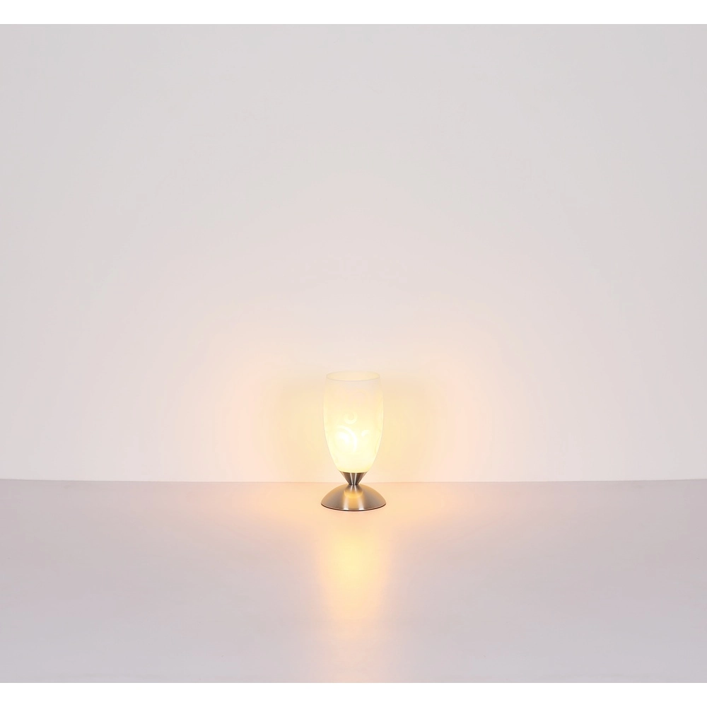 Klassische Tischlampe Auriga Chrom mit Curl Globo 9007371208777