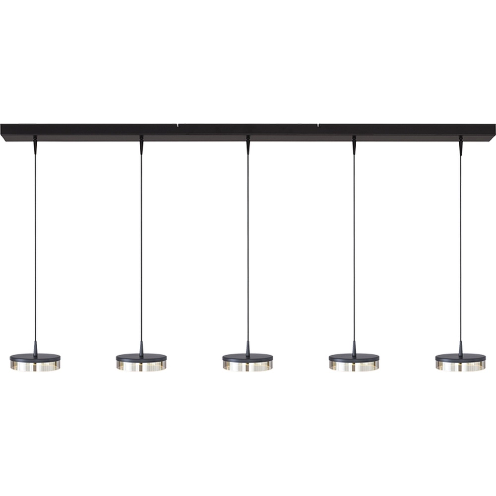 5-Licht Pendellampe Imperia 160 cm schwarzer Nickel