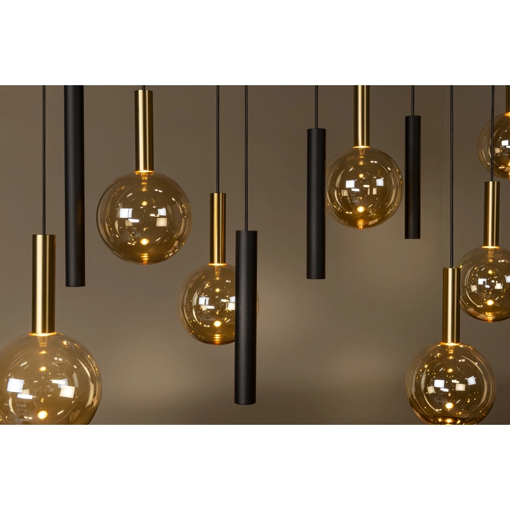 12-Licht Pendellampe Josiane Schwarz mit Gold Lucide Vibes 5411212212160