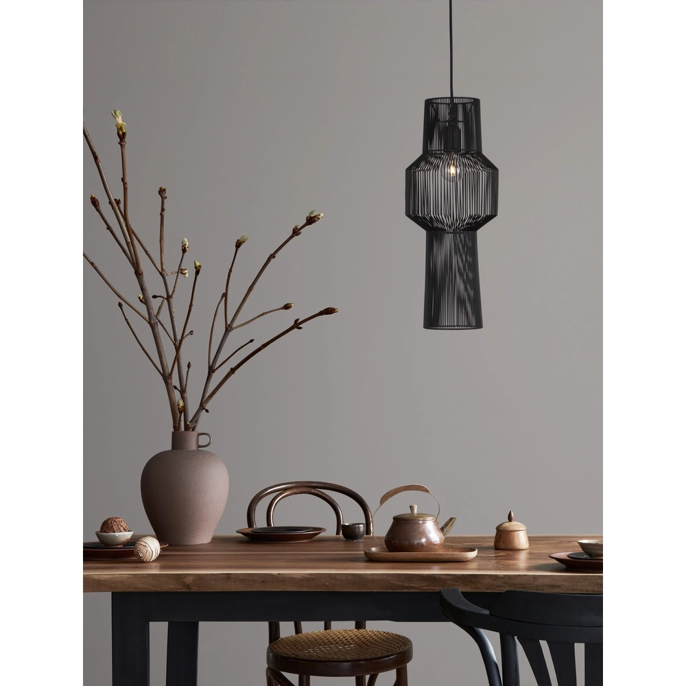 Böhmische Pendelleuchte Bredo Ø 21cm schwarz Lyora 5212017438904