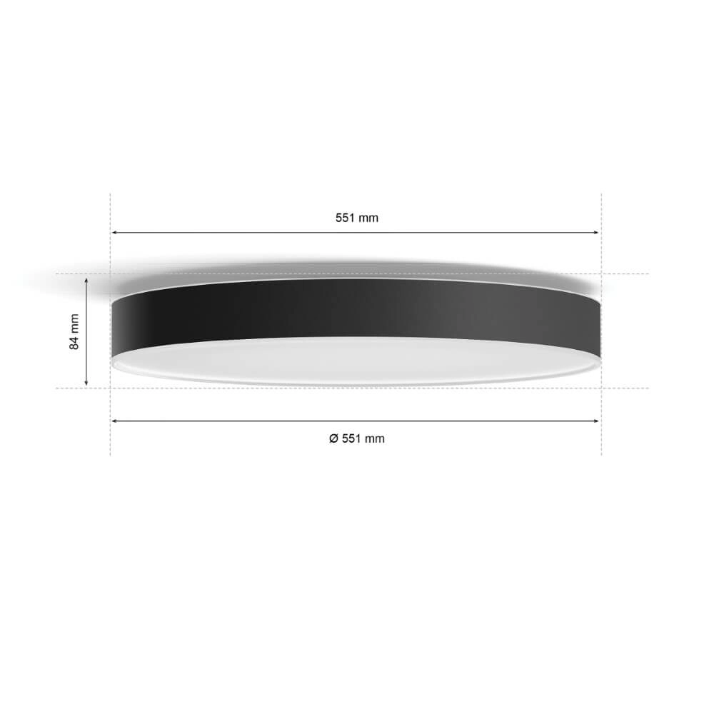 Deckenleuchte Hue Enrave XL - White Ambiance Ø 55,1cm schwarz Philips 8718696176481
