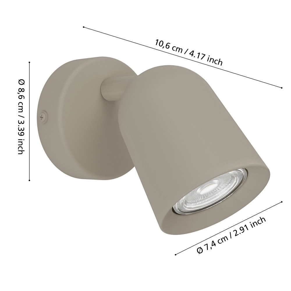 Sandbrauner Wandfleck Camaldoli GU10 – Orientierbar Eglo 9008606363155