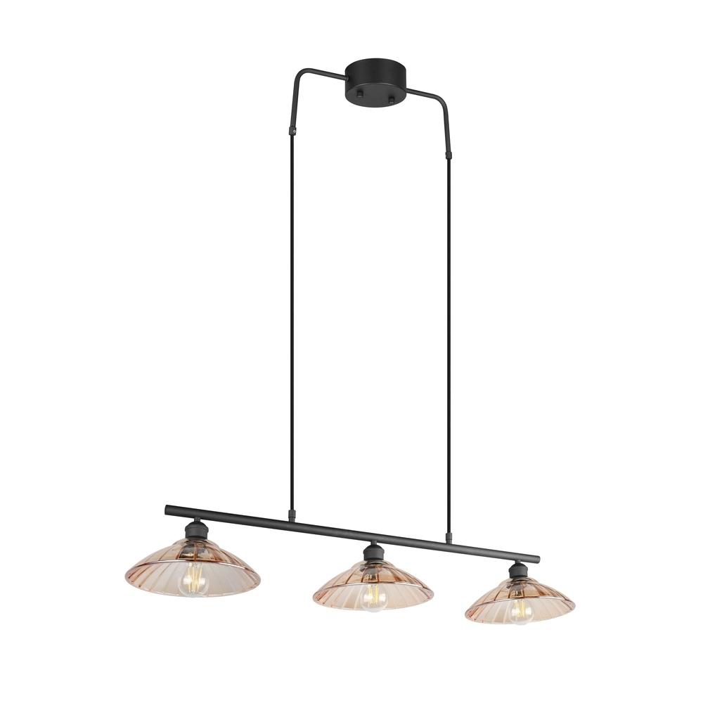 Klassische Pendellampe Eluna 3-Licht Schwarz Trio 4017807682502