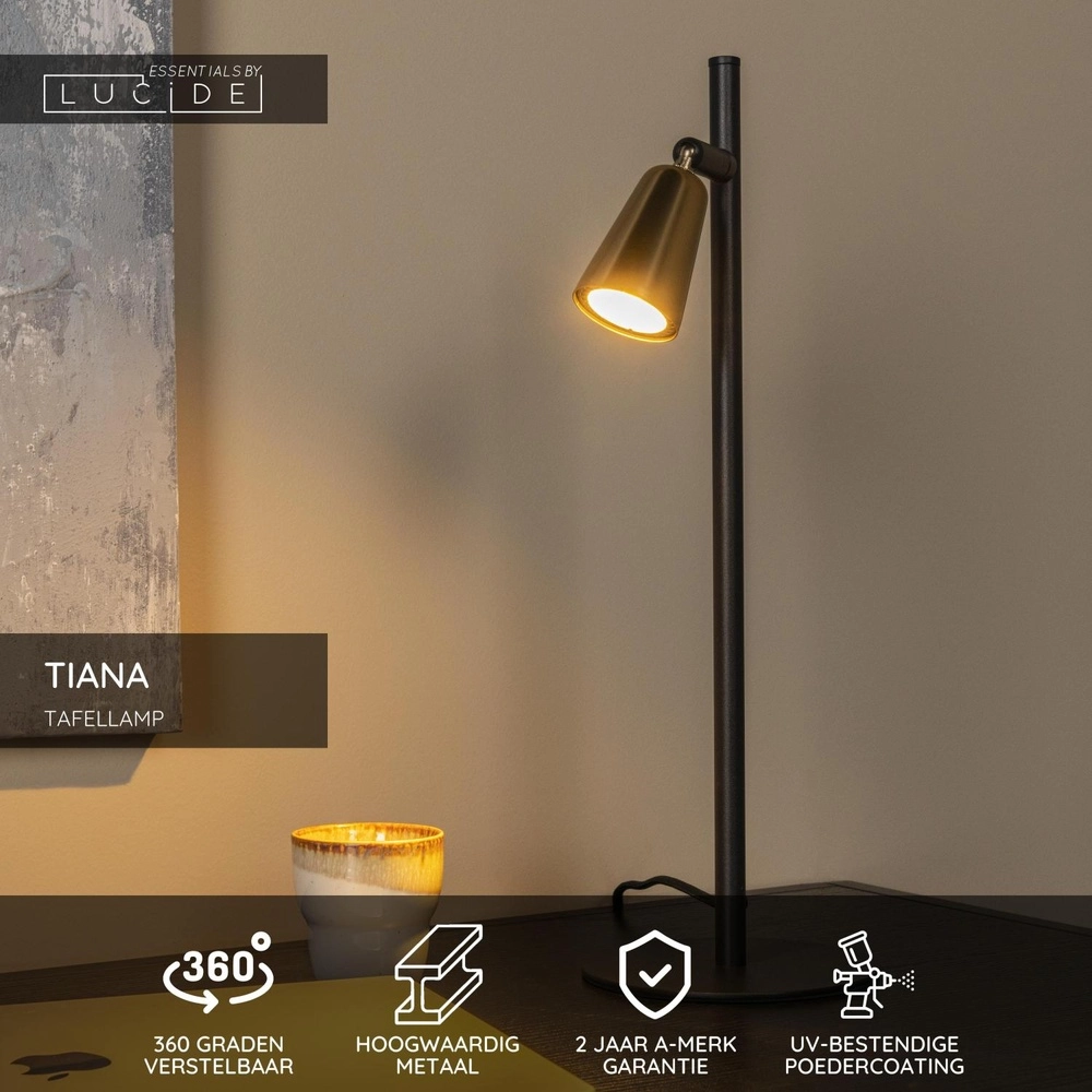 Design-Tischlampe Tiana Champagner Lucide 5411212650443
