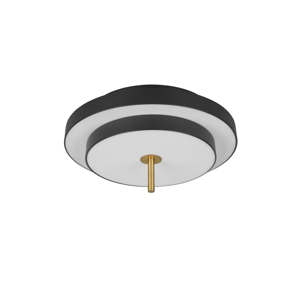 Moderne Deckenleuchte Keaton schwarz mit gold Ø 40cm Trio 4017807653687