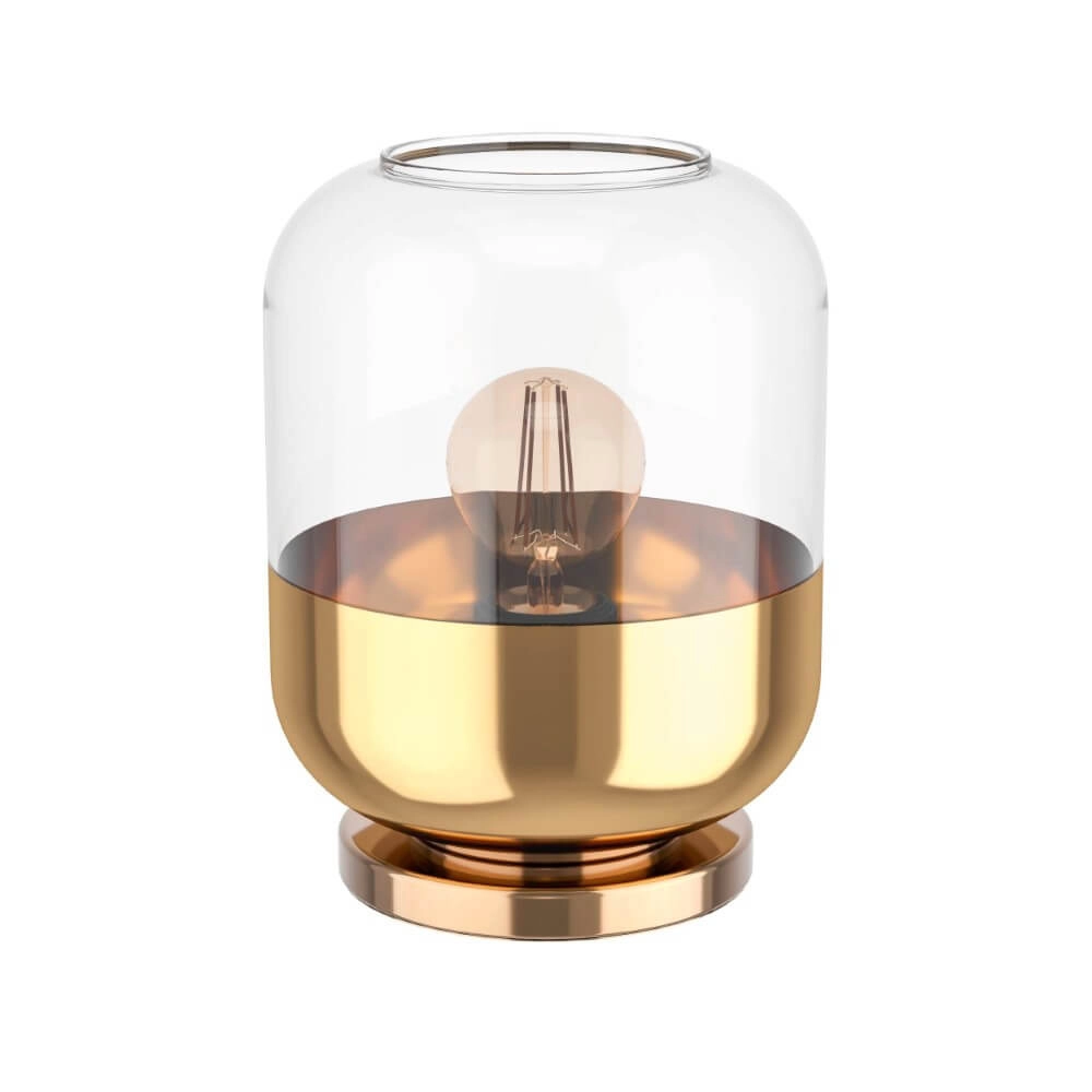 Goldene Tischlampe Maryvilla mit Glas