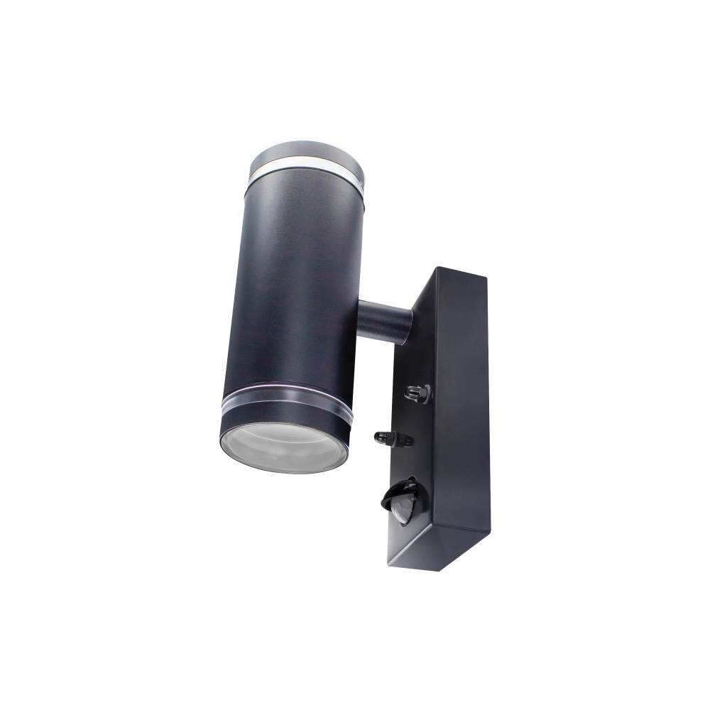 Doppelwand-Scheinwerfer mit Sensor Opden Schwarz – 2x GU10 Lyora 5055788285670