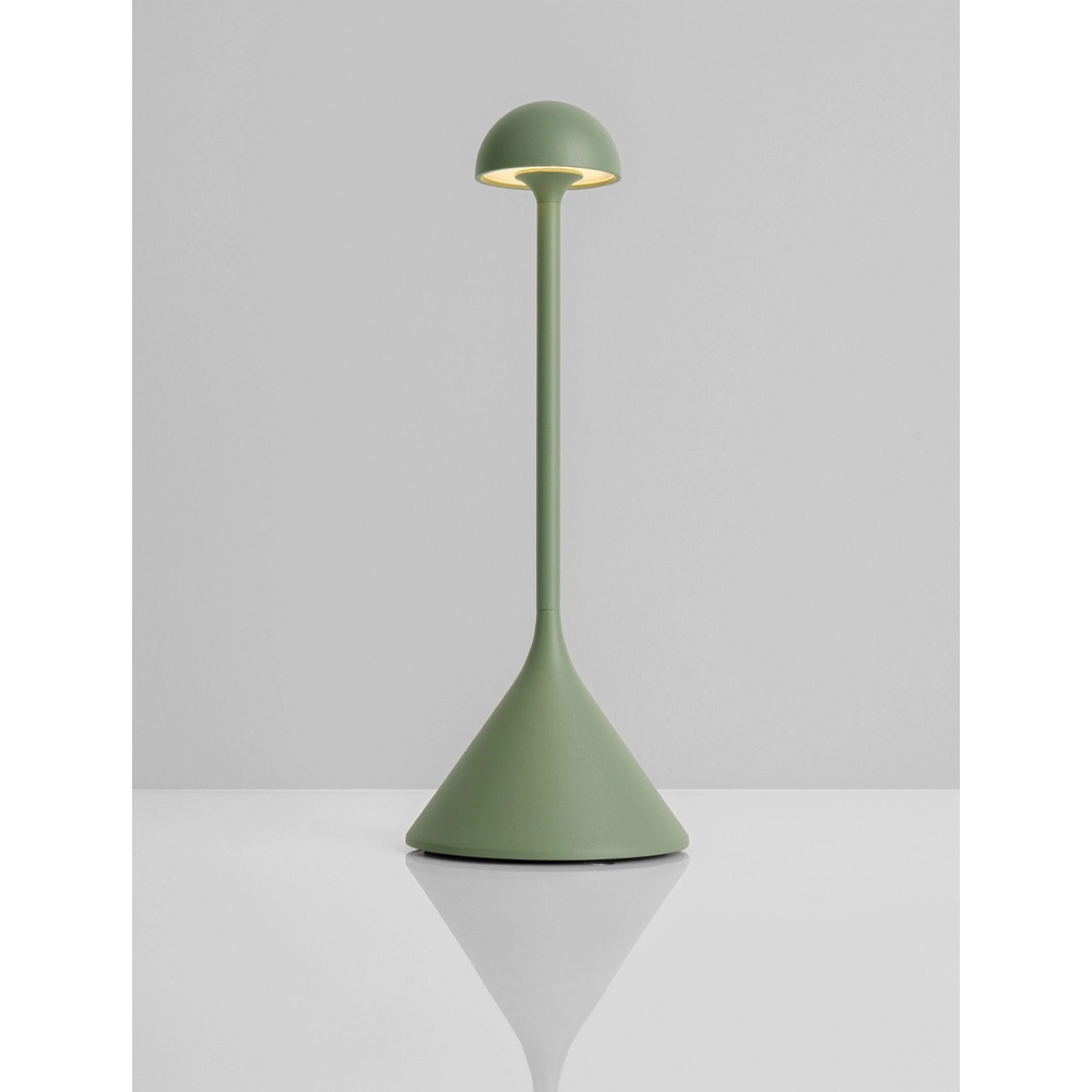Tischlampe Dalt olivgrün wiederaufladbar mit USB Lyora 5212017477057