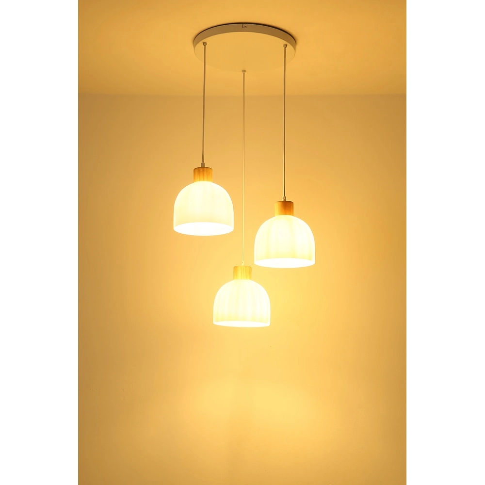 3-Licht Pendellampe Swanson Weiß Globo 9007371592999