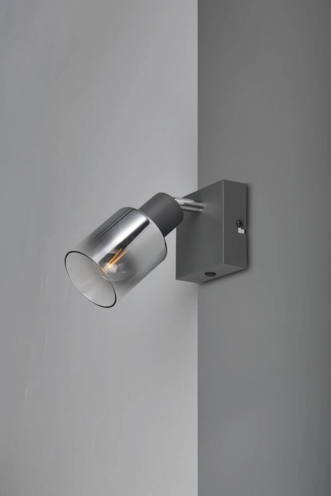Schwarze Wandlampe Cadiz mit Rauchglas Trio 4017807615753