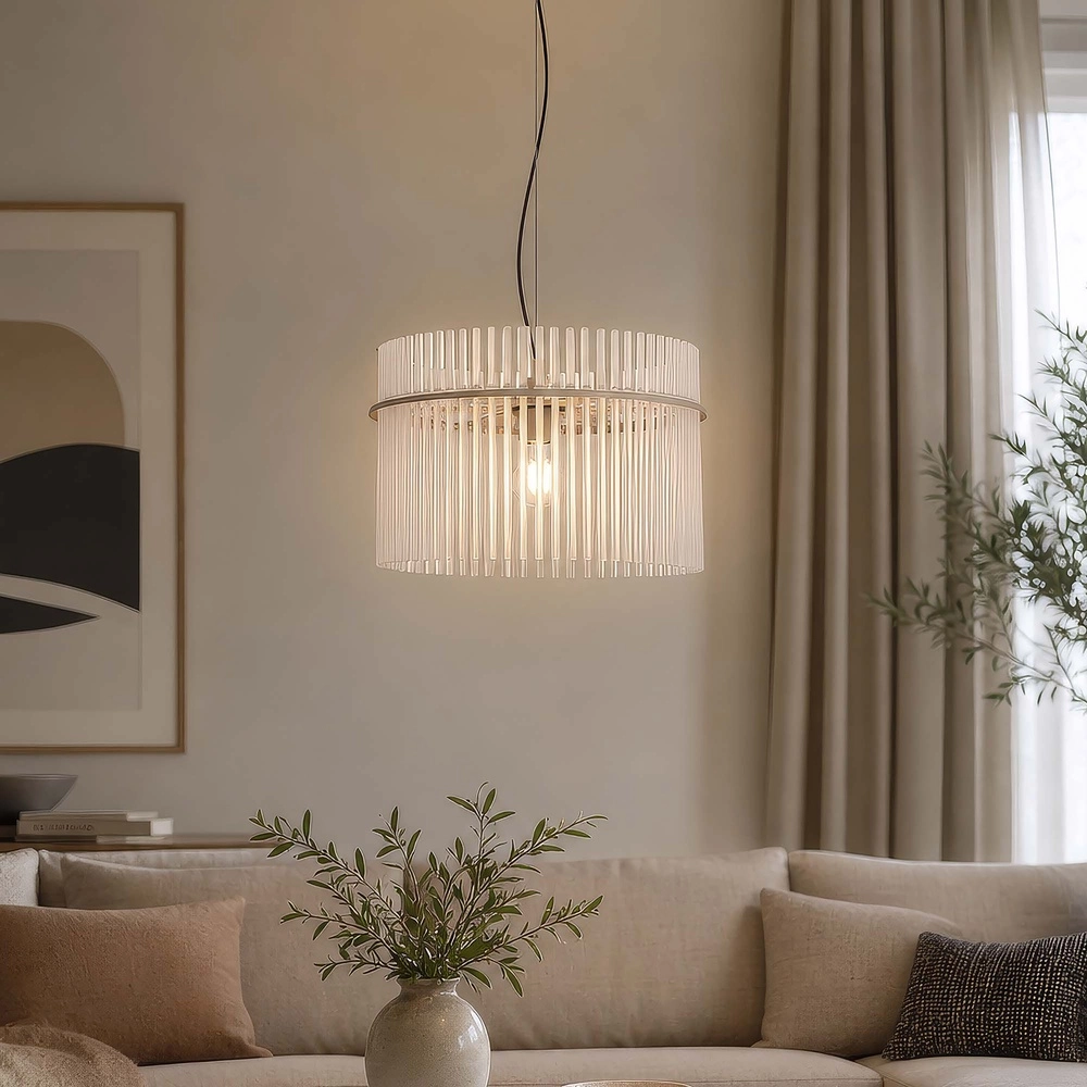 Pendellampe Swizzle sandbraun Ø 40 cm Searchlight 5,05342E+12