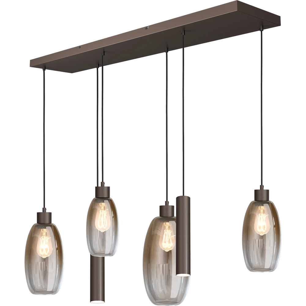 Glas-Pendellampe Olive 4x Glas – 2x Lauf – Kakao