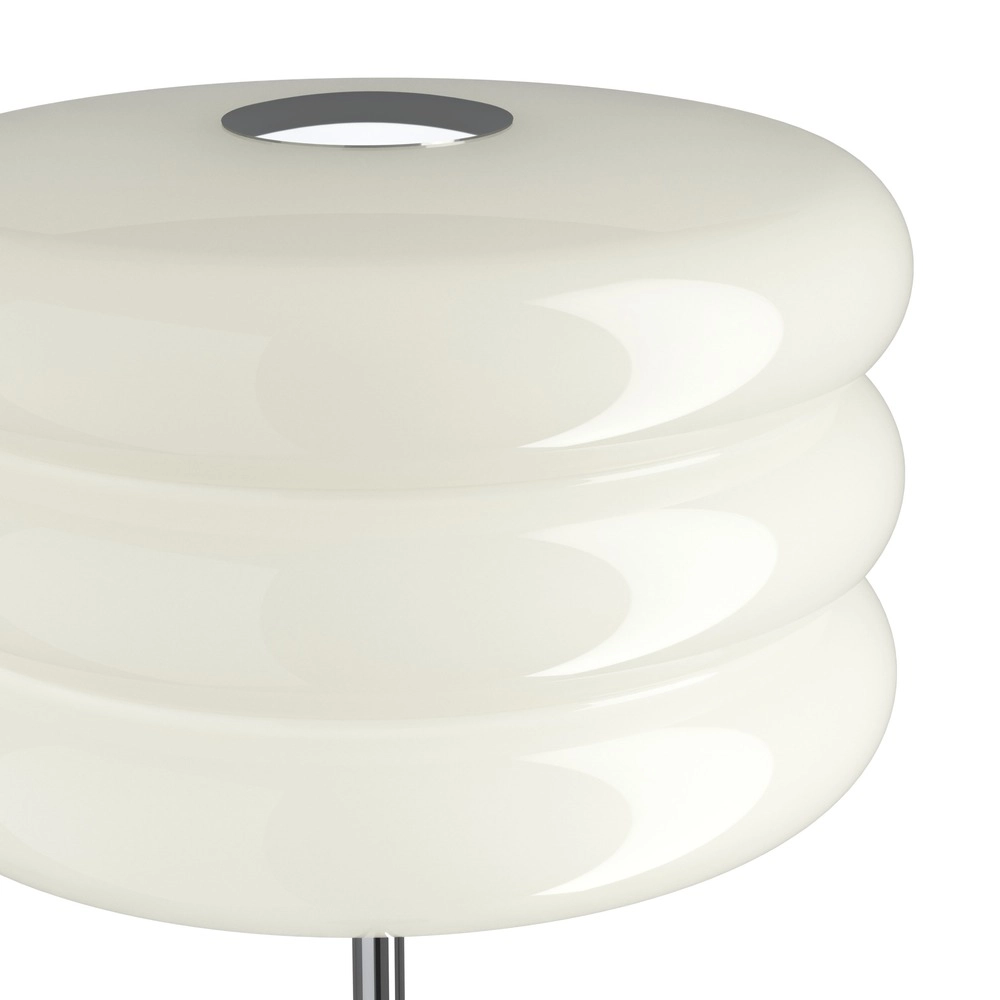 Design-Stehlampe Tortora Chrom mit weißem Ø 30cm