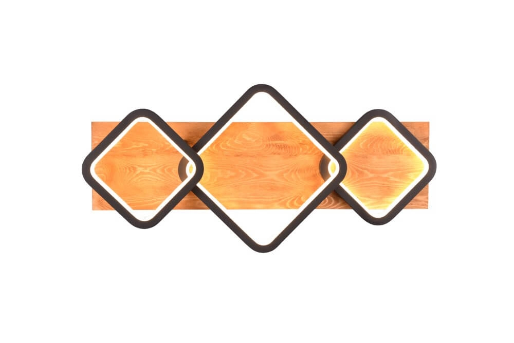 Designer-Deckenleuchte Rama 3800lm - Holz mit Schwarz Trio 4017807577075