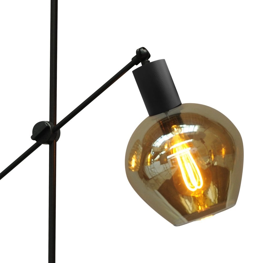 Stehleuchte schwarz Bounty verstellbar mit rundem Glas Masterlight 8718121247854