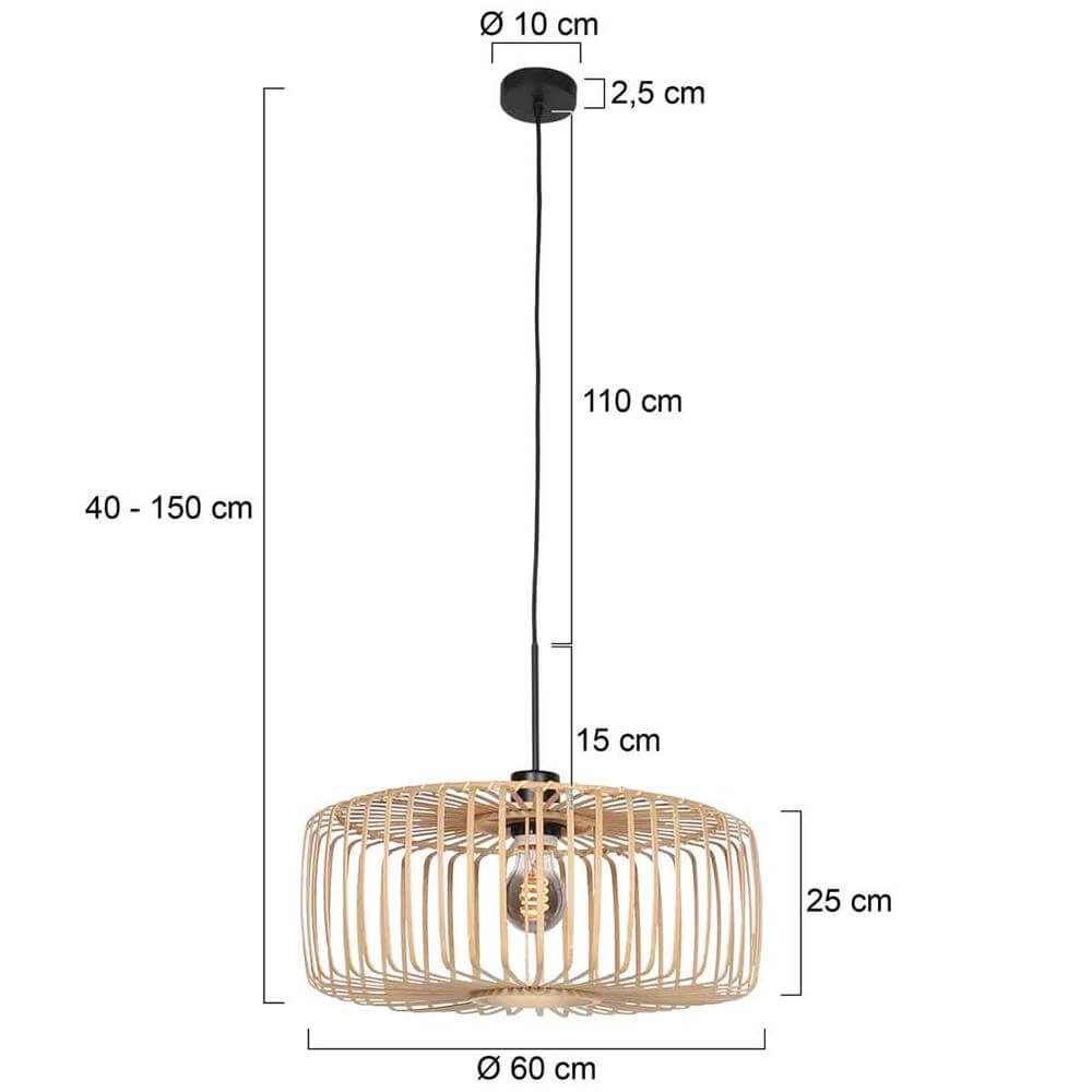 Pendelleuchte aus Bambus Bloeba Ø 60cm Steinhauer 8712746177244