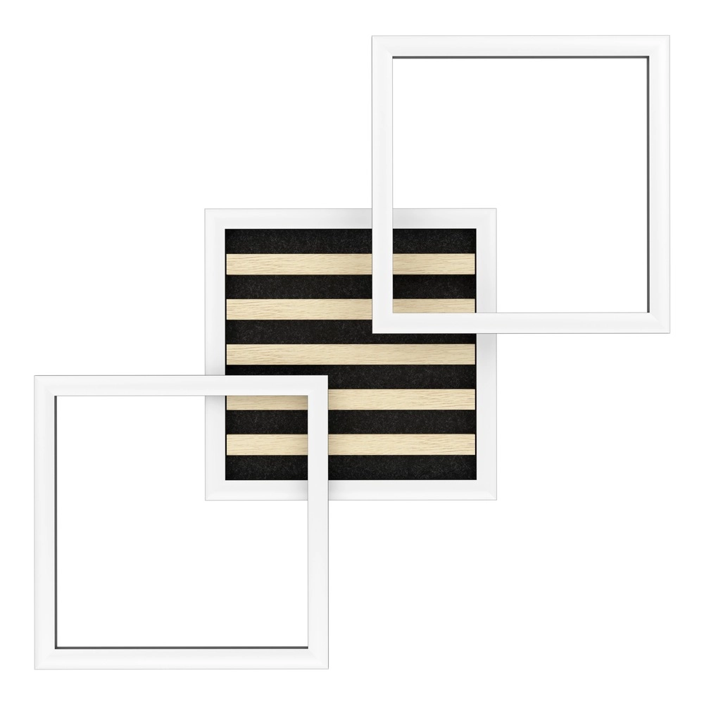 Moderne Deckenlampe Cembrano Schwarz mit Holzquadrat 65,5 cm Eglo 9008606388233
