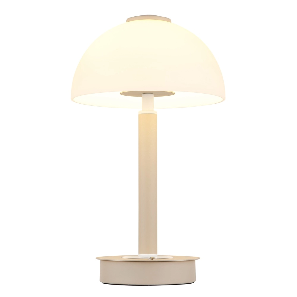 Moderne Tischleuchte Uldin sandbraun Globo 9007371580262