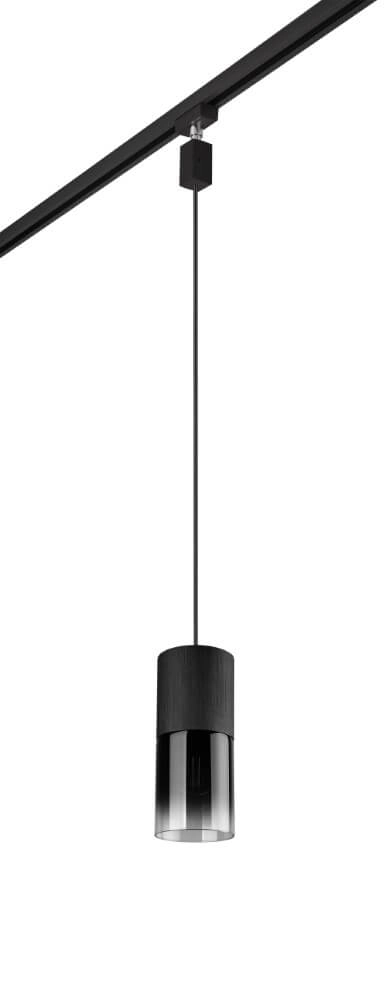 Hängelampe Duoline mit Rauchglas verlängert für Schiene