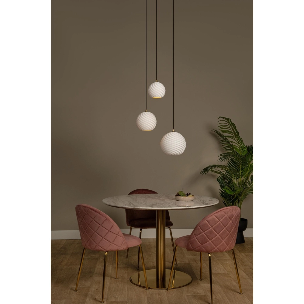 Design-Pendellampe Bina 3-Licht rundes Weiß Lucide 5411212135018