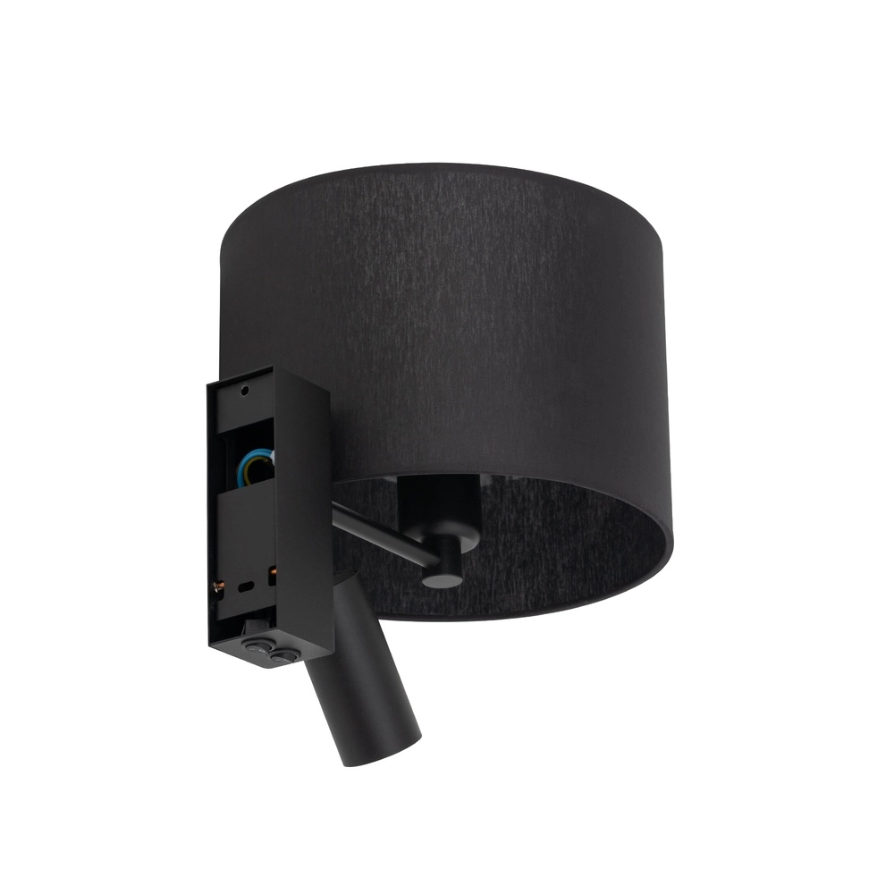 Schwarze Wandlampe Lusso mit Tischlampenschirm Lyora 5903139115216