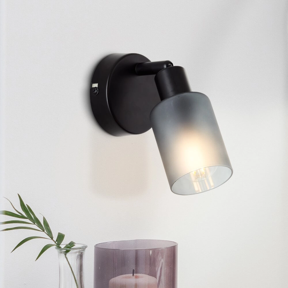 Schwarze Wandlampe Loralie Brilliant 4004353413223