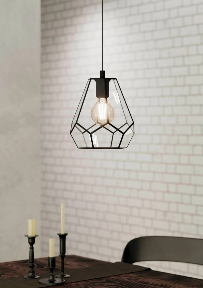 Hängelampe Mardyke schwarz mit Glas Eglo 9002759436438