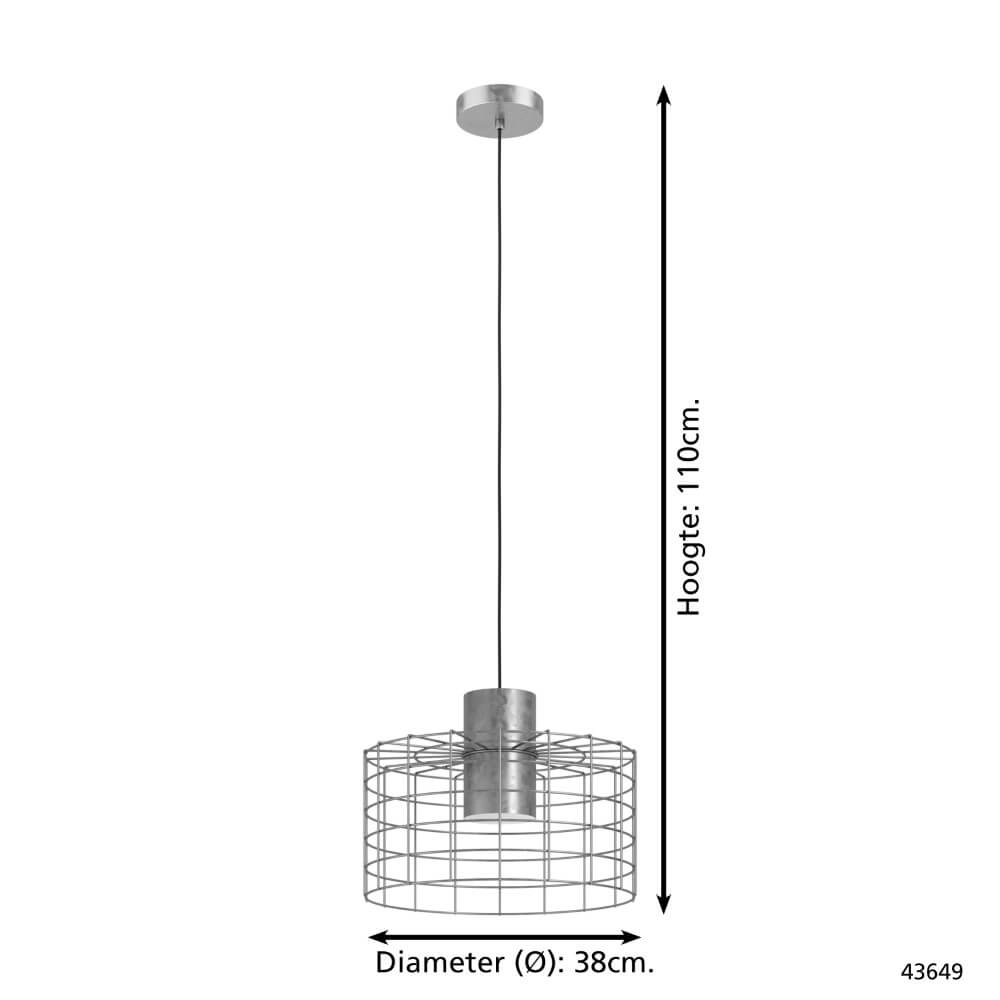 Graue Drahtlampe Milligan Ø 38cm Eglo 9002759436490