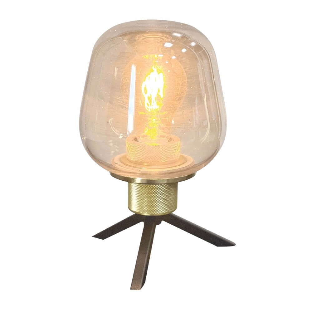Tischlampe Reflexion Ø 14cm - mit bernsteinfarbenem Glas Steinhauer 8712746171020