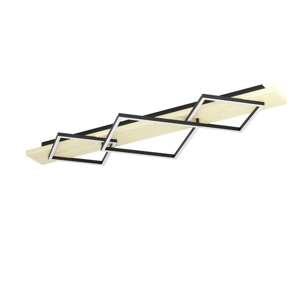 Deckenlampe Boyal schwarz mit Holz